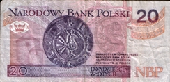 Двадцать злотых Польша Twenty zlotykh Poland
