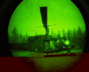 вертолет в оптическом прицеле helicopter in optical sight