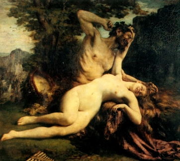 Gervex Henri Satyr playing with a bacchante